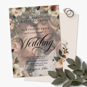 Ethereal Elegance Wildblume Foto Overlay Wedding Einladung