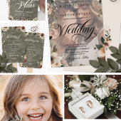 Ethereal Elegance Wildblume Foto Overlay Wedding Einladung