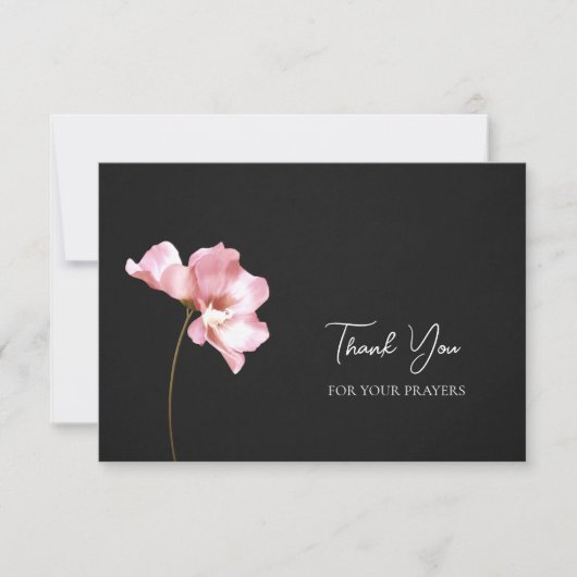 Ethereal Elegante Rosa Blume Orthodoxe Beerdigung Dankeskarte (Vorderseite)