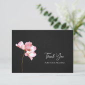 Ethereal Elegante Rosa Blume Orthodoxe Beerdigung Dankeskarte (Stehend Vorderseite)