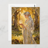 Ethereal Elf Maiden Art Nouveau Style Postkarte (Vorne/Hinten)