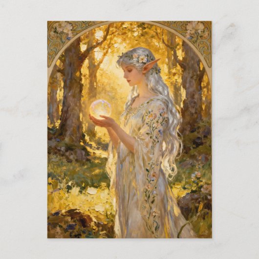 Ethereal Elf Maiden Art Nouveau Style Postkarte (Vorderseite)