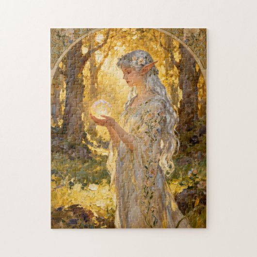 Ethereal Elf Maiden in Art Nouveau Style Puzzle (Vertikal)