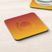 Ethereal Embers – Red & Orange Floral Art Getränkeuntersetzer (Linke Seite)