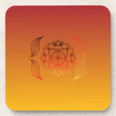 Ethereal Embers – Red & Orange Floral Art Getränkeuntersetzer (Vorderseite)