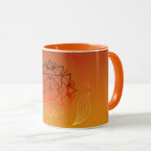 Ethereal Embers – Red & Orange Floral Artwork Tasse (VorderseiteRechts)