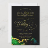 Ethereal Emerald Green Gold Hochzeit Einladung (Vorderseite)