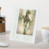 Ethereal Emerald Stallion Luminous Abstract Horse  Sockelschild (In SItu)