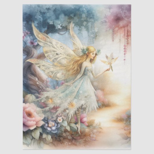Ethereal Enchanted Heavenly Fairy Decoupage Seidenpapier (Vorderseite)