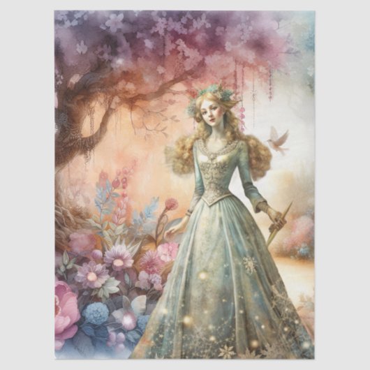 Ethereal Enchanted Heavenly Princess Decoupage Seidenpapier (Vorderseite)