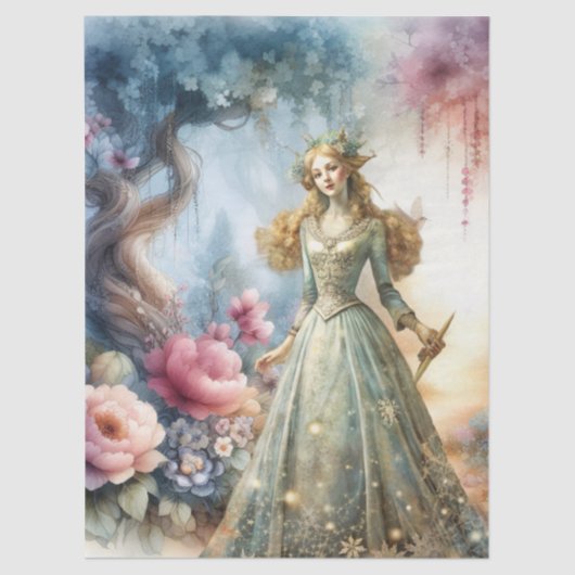 Ethereal Enchanted Heavenly Princess Decoupage Seidenpapier (Vorderseite)