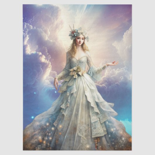 Ethereal Enchanted Heavenly Princess Decoupage Seidenpapier (Vorderseite)