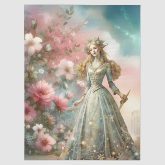 Ethereal Enchanted Heavenly Princess Decoupage Seidenpapier (Vorderseite)