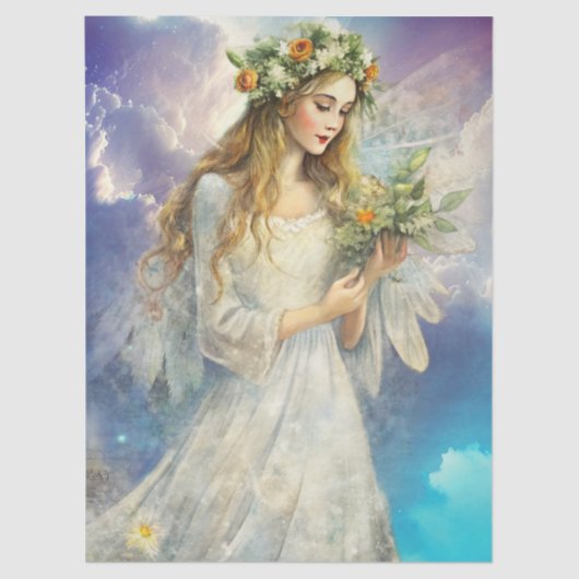 Ethereal Enchanted Heavenly Princess Decoupage Seidenpapier (Vorderseite)