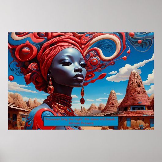 Ethereal Essence: Afrikanische Träume Portrait Mot Poster (Vorne)