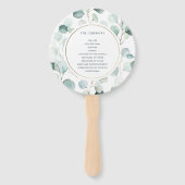 Ethereal Eukalyptus Gold Greenerity Wedding Progra Fächer (Rückseite)