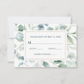 Ethereal Eukalyptus Gold Greenerity Wedding RSVP Karte (Vorderseite)