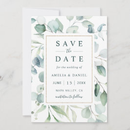 Ethereal Eukalyptus Gold Greenerity Wedding Save The Date