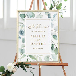 Ethereal Eukalyptus Gold Greenerity Wedding Willko Poster