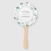 Ethereal Eukalyptus Gold Rahmen Greenerity Wedding Fächer (Rückseite)