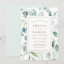 Ethereal Eukalyptus Gold Script Greenery Wedding