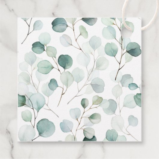 Ethereal Eukalyptus Greenerity Wedding Vielen Dank Geschenkanhänger (Rückseite)