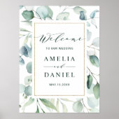Ethereal Eukalyptus Greenerity Wedding Welcome Sig Poster (Vorne)