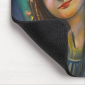 Ethereal Fairy Girl and Golden Butterfly Mousepad (Ecke)