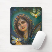Ethereal Fairy Girl and Golden Butterfly Mousepad (Mit Mouse)