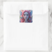 Ethereal Fairy Girl: Square Sticker (Tasche)