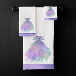 Ethereal Fairy Gown | Rainbow Ombre Pastel Sheen Badhandtuch Set