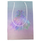 Ethereal Fairy Gown | Rainbow Ombre Pastel Sheen Mittlere Geschenktüte (Vorderseite)