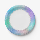 Ethereal Fairy Gown | Rainbow Ombre Pastel Sheen Pappteller (Vorderseite)