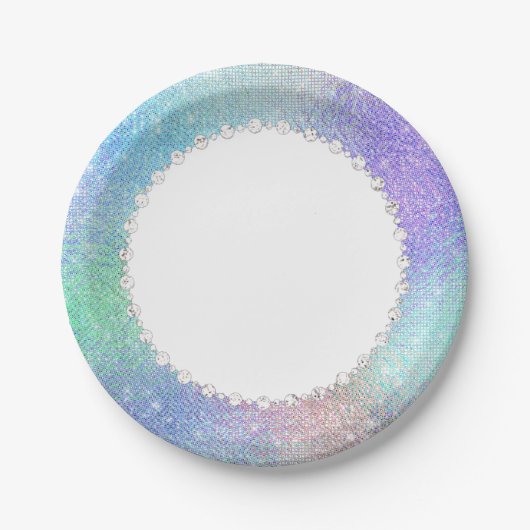 Ethereal Fairy Gown | Rainbow Ombre Pastel Sheen Pappteller (Vorderseite)