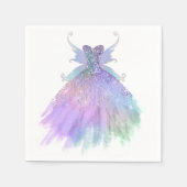 Ethereal Fairy Gown | Rainbow Ombre Pastel Sheen Serviette (Vorderseite)