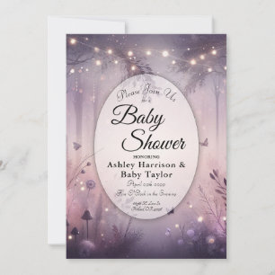 Ethereal Fairy Lights Forest Baby Dusche Einladung