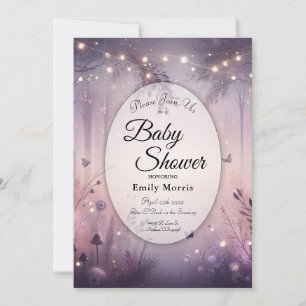 Ethereal Fairy Lights Forest Baby Dusche Einladung
