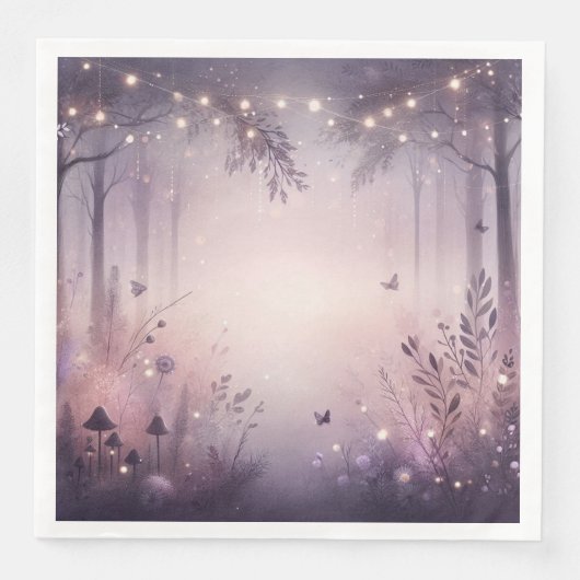 Ethereal Fairy Lights Forest Dinner Napkins Serviette (Vorderseite)