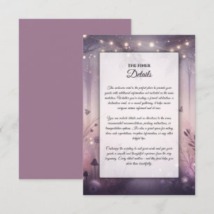 Ethereal Fairy Lights Forest Wedding Begleitkarte