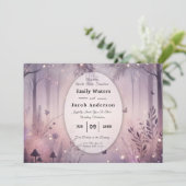 Ethereal Fairy Lights Forest Wedding Einladung (Stehend Vorderseite)