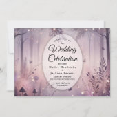 Ethereal Fairy Lights Forest Wedding Einladung (Vorderseite)