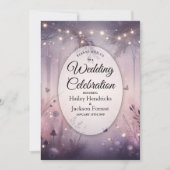 Ethereal Fairy Lights Forest Wedding Einladung (Vorderseite)