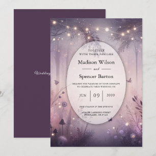 Ethereal Fairy Lights Forest Wedding Einladung