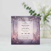 Ethereal Fairy Lights Forest Wedding Einladung (Stehend Vorderseite)