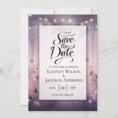Ethereal Fairy Lights Forest Wedding Save The Date (Vorderseite)