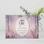 Ethereal Fairy Lights Forest Wedding Save The Date (Stehend Vorderseite)