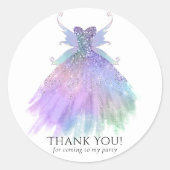 Ethereal Fairy Wing Gown | Rainbow Ombre Vielen Da Runder Aufkleber (Vorderseite)