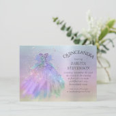 Ethereal Fairy Wing Gown | Rainbow Pastel Sheen Einladung (Stehend Vorderseite)