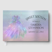 Ethereal Fairy Wing Gown | Rainbow Pastel Sheen Gästebuch (Vorderseite)