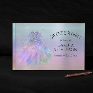 Ethereal Fairy Wing Gown Rainbow Pastel Sheen Gästebuch